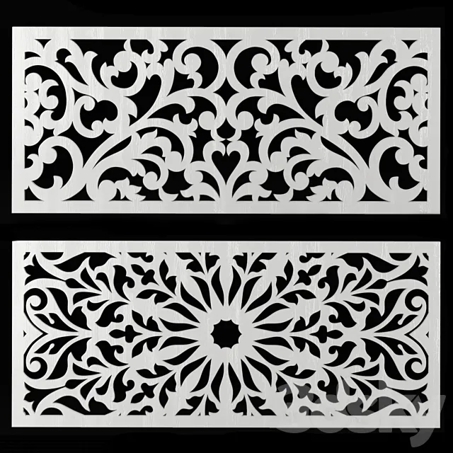 Set of decorative panels 6 3ds Max