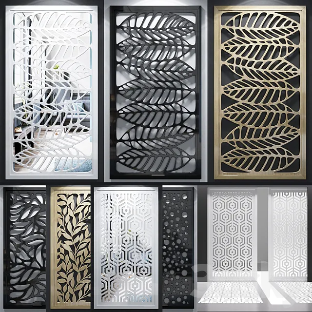 Set of decorative panels_04 3DS Max Model