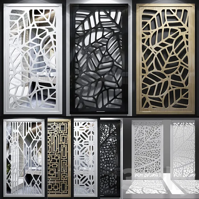 Set of decorative panels_05 3ds Max