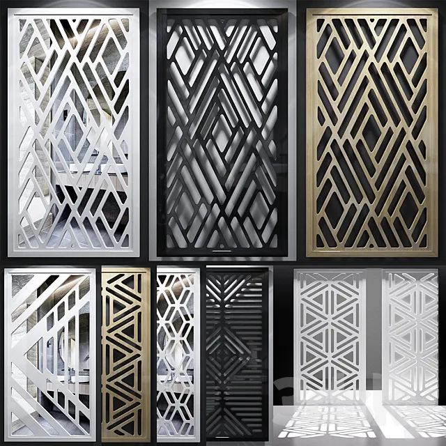 Set of decorative panels_12 3DS Max Model