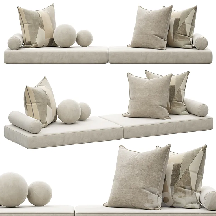 Set of decorative pillows 005 3DS Max