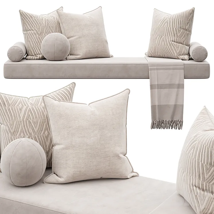 Set of decorative pillows 006 3DS Max Model