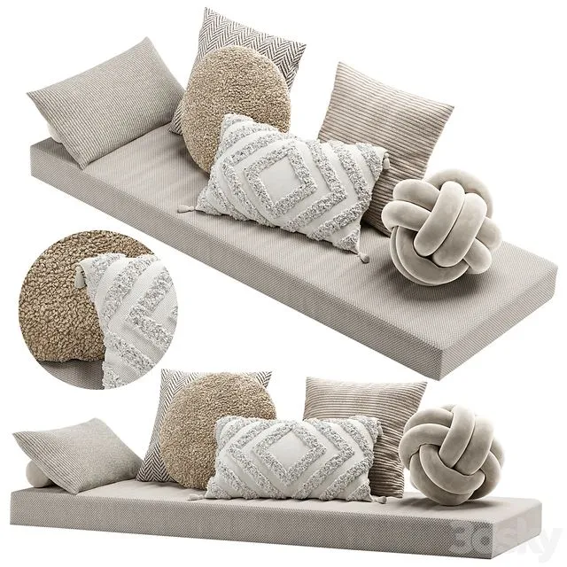 Set of decorative pillows 3dsMax Model