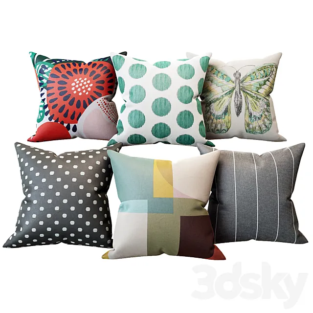 Set of decorative pillows IKEA 3DS Max Model