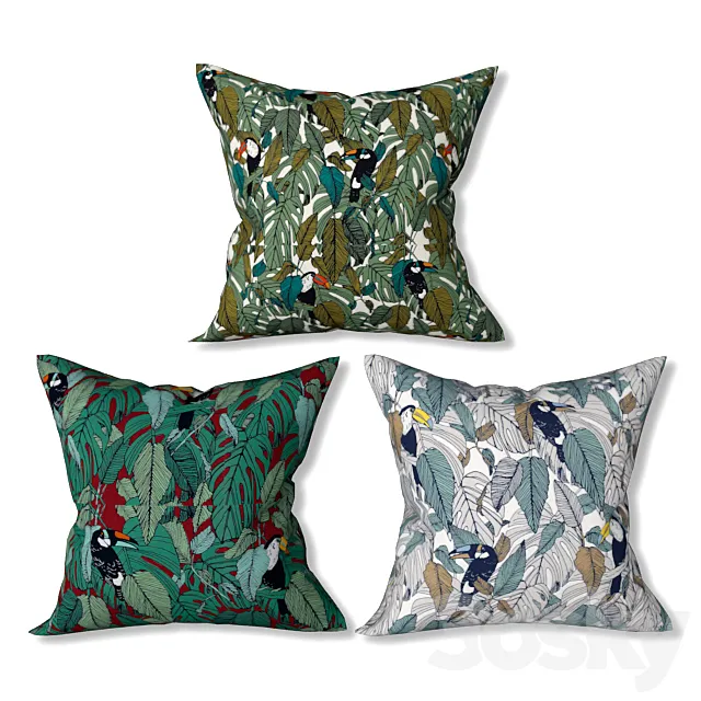 Set of decorative pillows (Set 011). 3DS Max Model