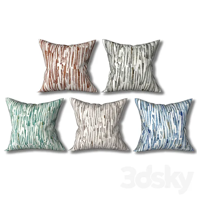 Set of decorative pillows (Set 06). 3DSMax File