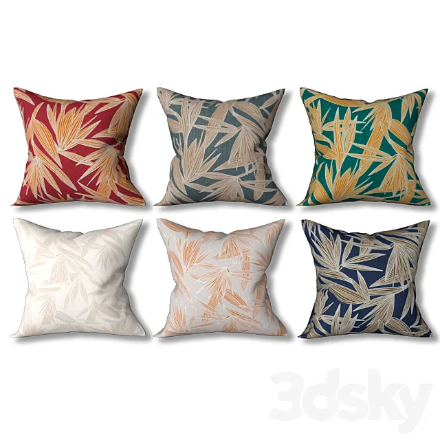 Set of decorative pillows (Set 08). 3DS Max Model