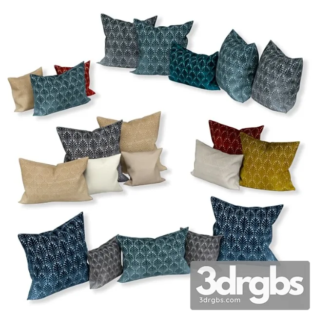 Set of decorative sofa cushions set 042 3dsmax Download