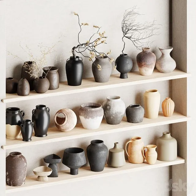 Set of decorative vases_002 3dsMax Model