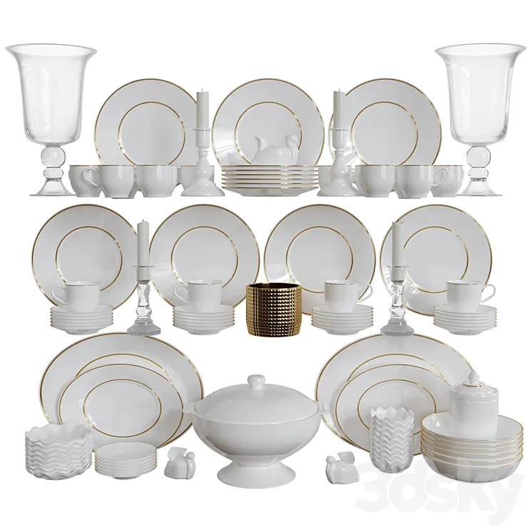 Set of Dishes 2 3DS Max