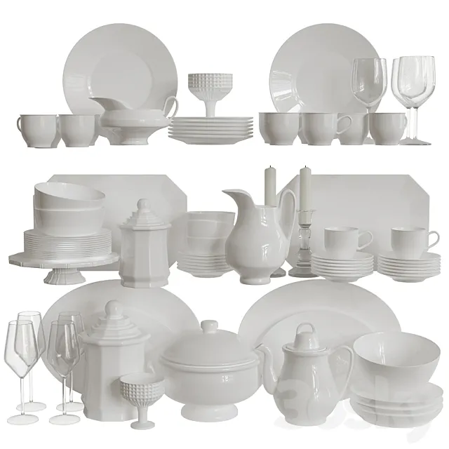 Set of Dishes 3 3ds Max