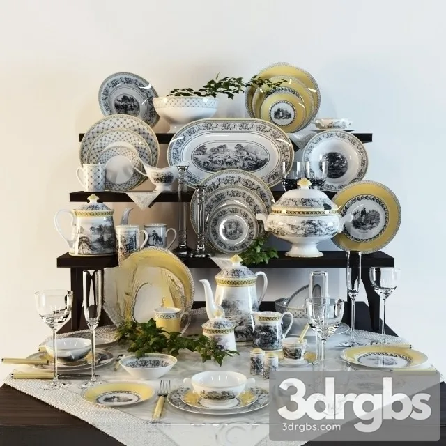 Set Of Dishes 3dsmax Download