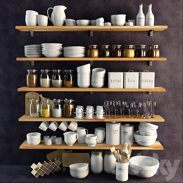 Set of dishes 3DSMax File