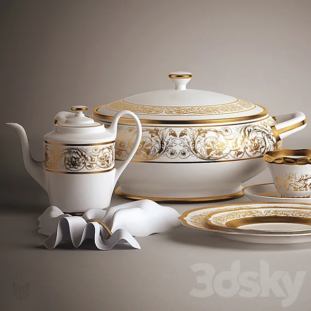 set of dishes 3DSMax File