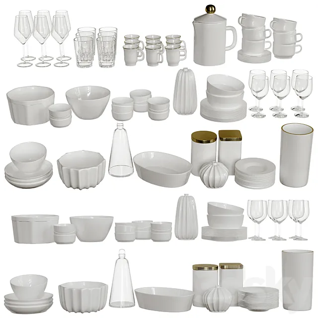 Set of dishes 3DSMax File