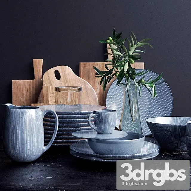 Set of dishes вroste copenhagen nordic sand 3dsmax Download