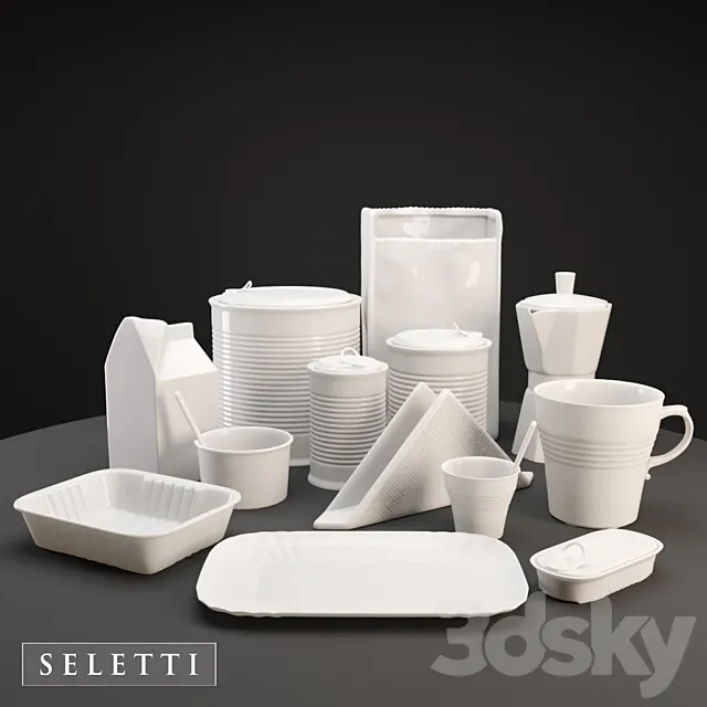 Set of dishes Seletti 3ds Max