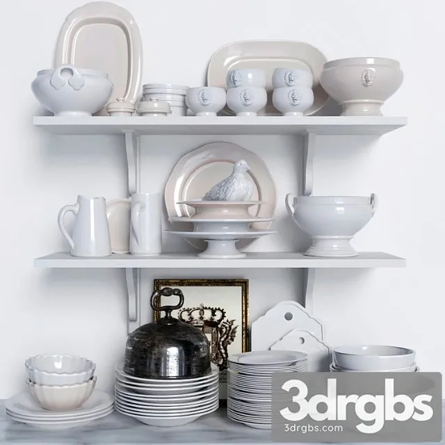 Set of dishes. service 3dsmax Download