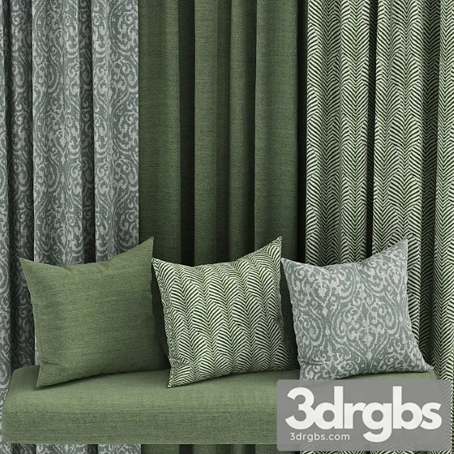 Set of fabric materials in green colors 3dsmax Download