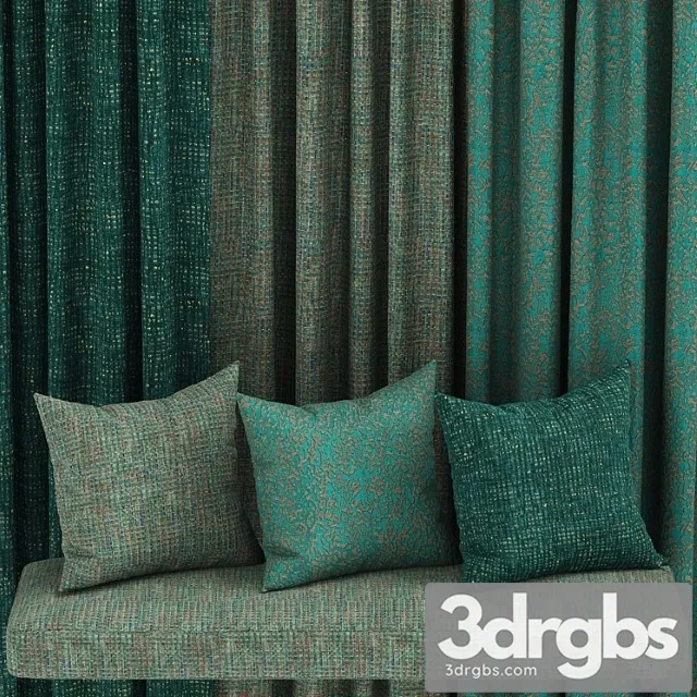 Set of fabric materials in green tones3 3dsmax Download