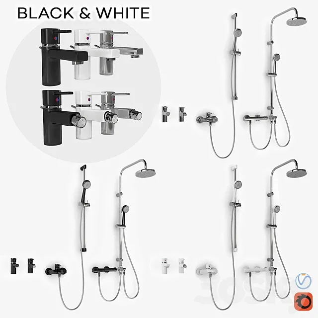 Set of faucets for the bathroom KLUDI ZENTA 3DSMax File