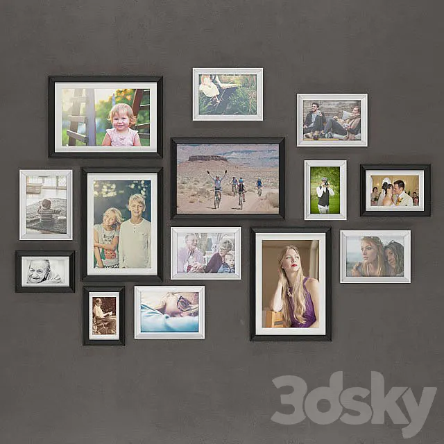 Set of frames IKEA KNOPPENG (OL Family photos) 3DSMax File