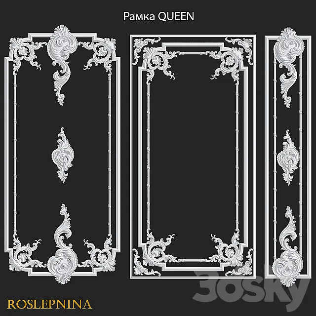 Set of frames QUEEN by RosLepnina 3DS Max Model