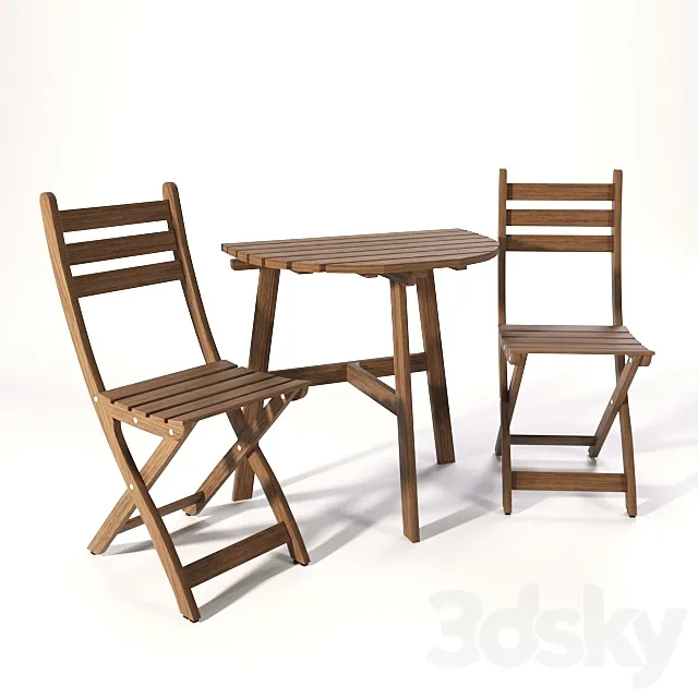 Set of garden furniture ASKHOLMEN IKEA 3ds Max