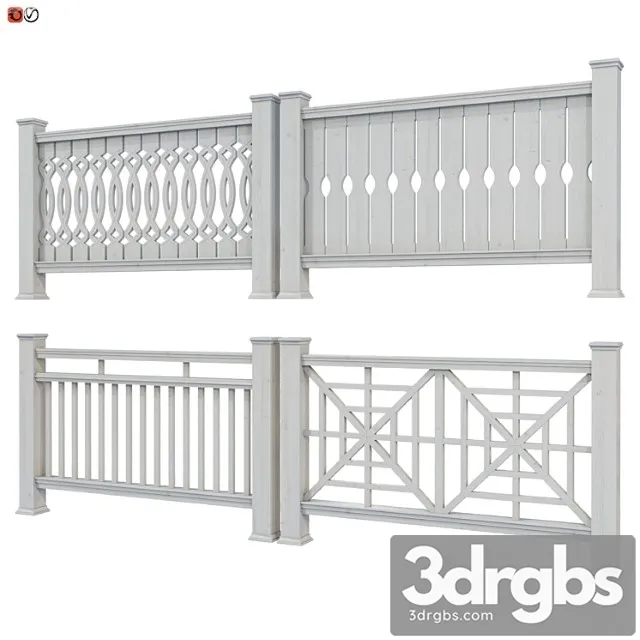 Set of handrails and terrace railing 4 3dsmax Download