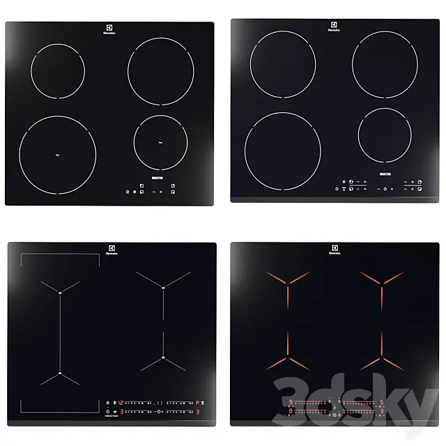 Set of hobs Electrolux 3ds Max