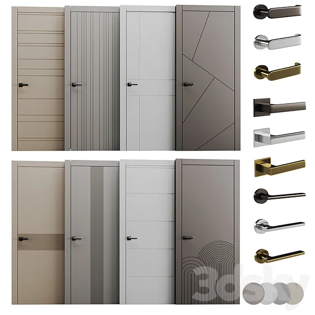 Set of interior doors LINEA. 3DS Max Model