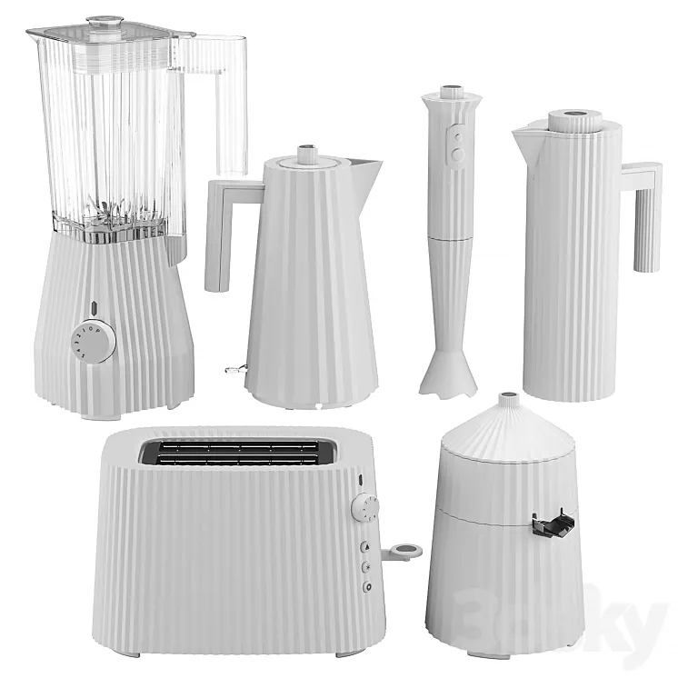 Set of kitchen appliances Alessi Plisse 3DS Max Model