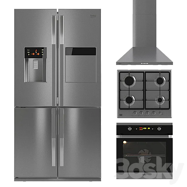 Set of kitchen appliances BEKO 3DSMax File