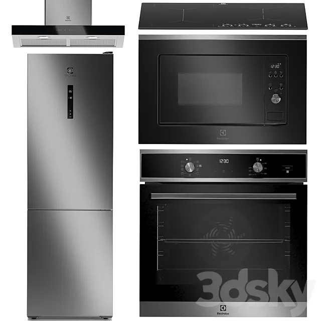 Set of kitchen appliances Electrolux 2 3DSMax File