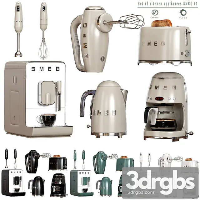 Set Of Kitchen Appliances Smeg 02 3dsmax Download