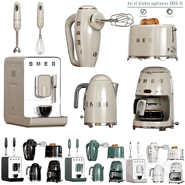Set of kitchen appliances SMEG 02 3DSMax File