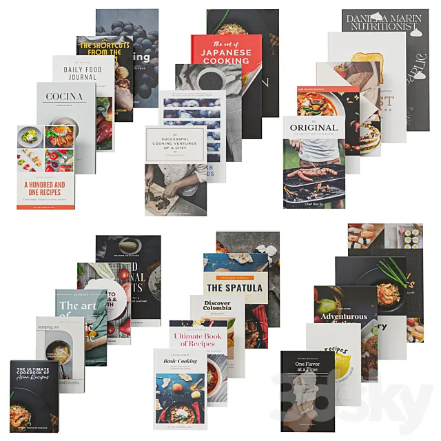 Set of Kitchen Books 07 3DSMax File