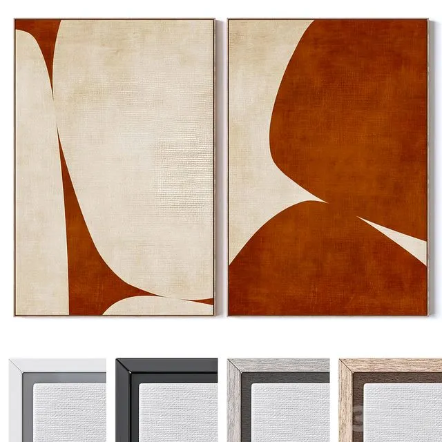 Set of large wall paintings 2891 3dsMax Model