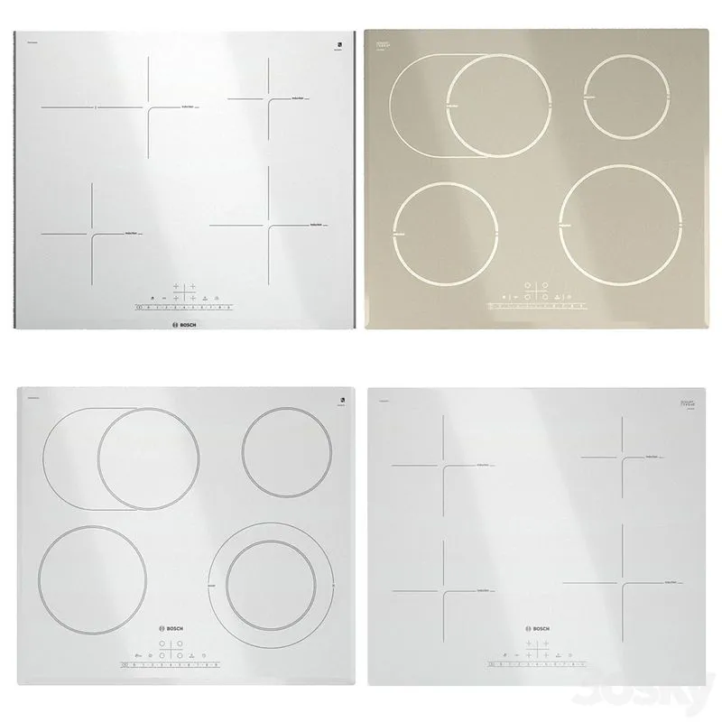 Set of light Bosch hobs 3dsMax Model