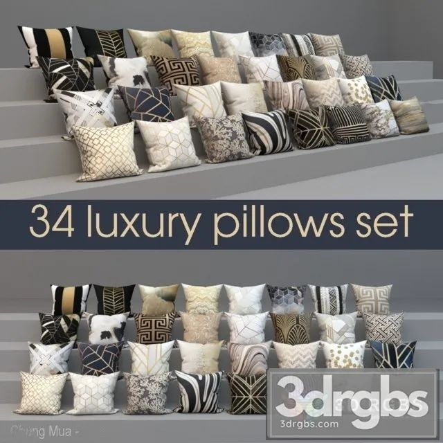 Set Of Luxury 34 Pillows Set Of 34 Pillows 3dsmax Download