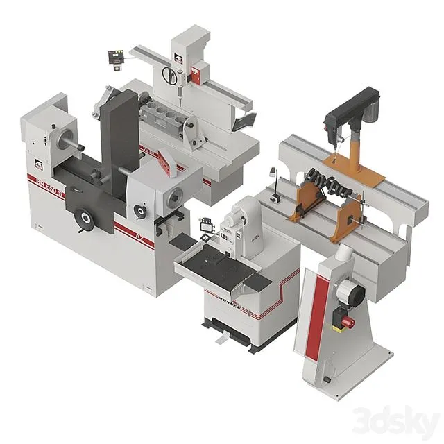 Set of machines 3dsMax Model
