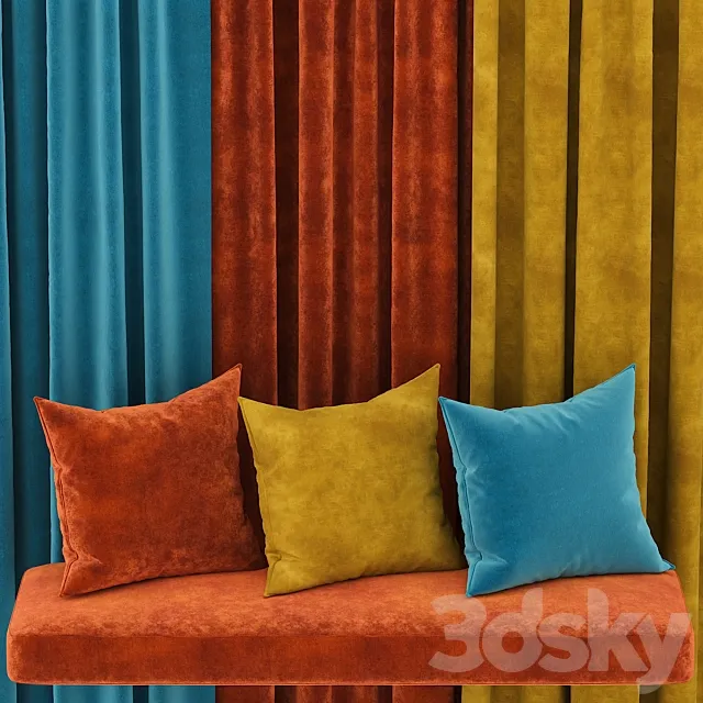 set of materials velvet fabrics Casamance 3ds Max