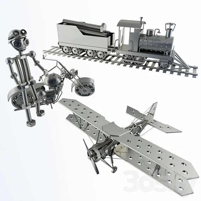 Set of metal toys 3DS Max Model