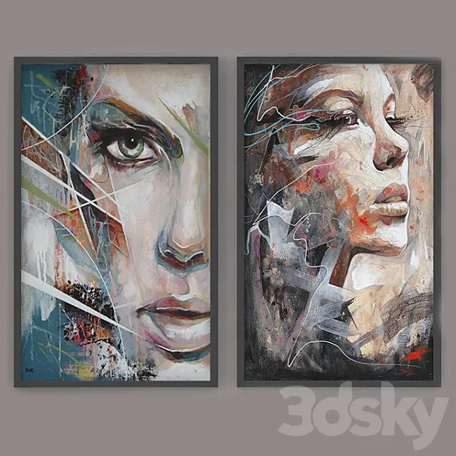 Set of modern paintings “ART” 3DSMax File