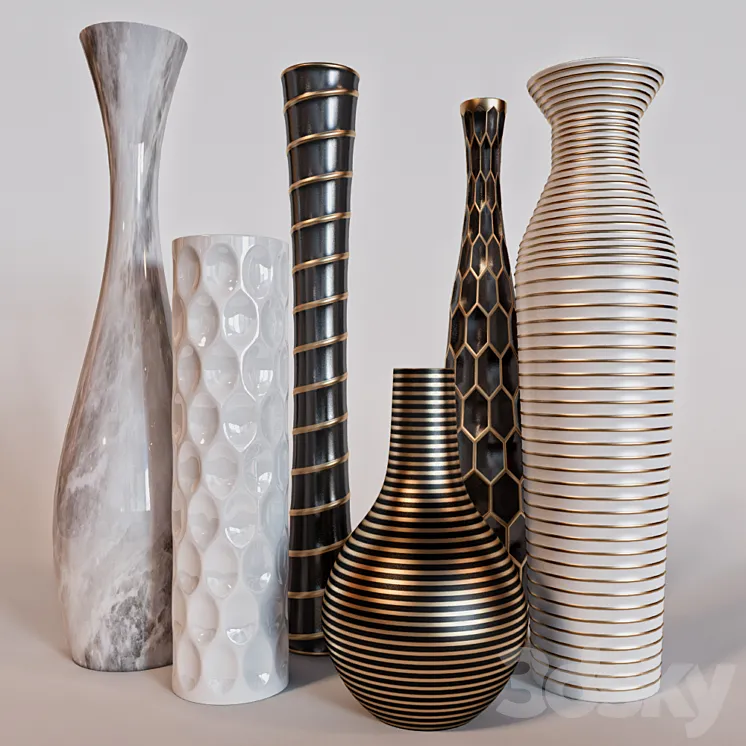 Set of modern vases 3DS Max