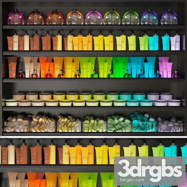 Set of multi-colored cosmetics. beauty saloon 3dsmax Download