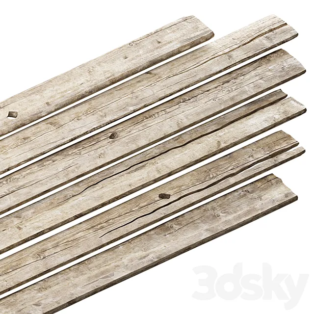 set of old boards 4 3DS Max Model