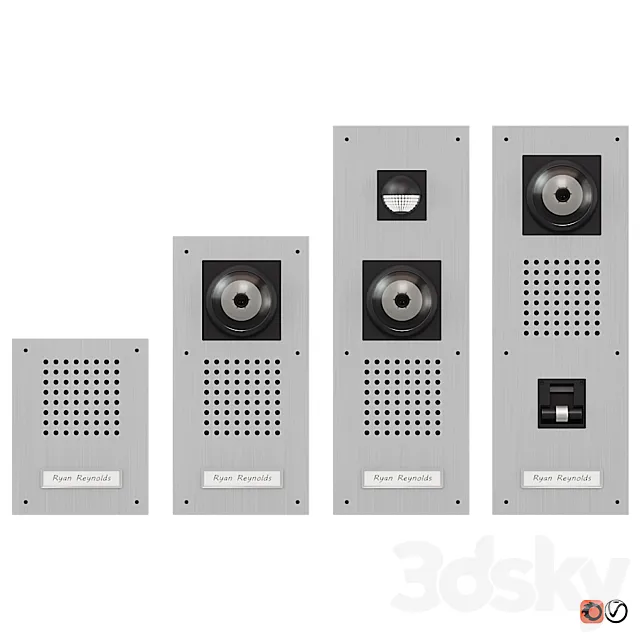 Set of on-door speakerphones Siedle Standart Versions 3DSMax File
