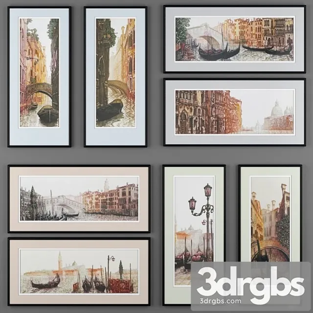 Set of Paintings Depicting Venice From Ugo Barazzo 3dsmax Download