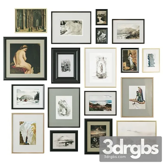 Set Of Paintings In Classic Frames 3dsmax Download